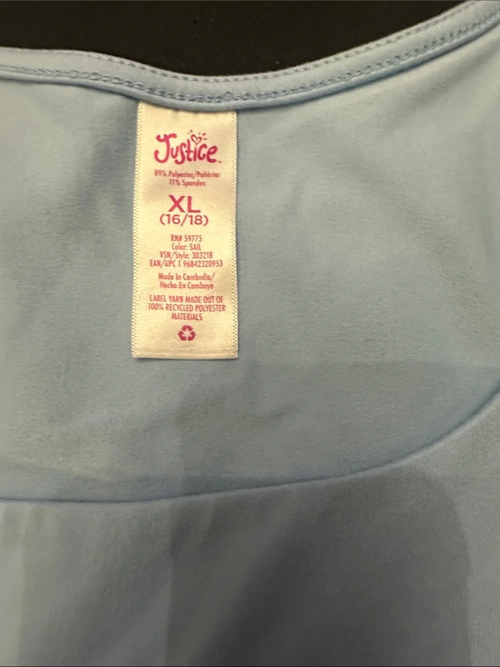 Justice Light Blue Scoop Neck Short Sleeve Top